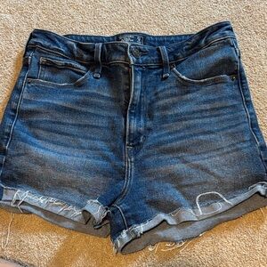 Abercrombie & Fitch Dark Blue Jean Shorts